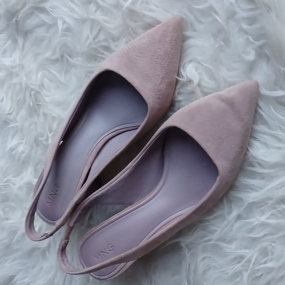 MNG/ Mango geometric  heel suede shoes - Picture 2 of 15